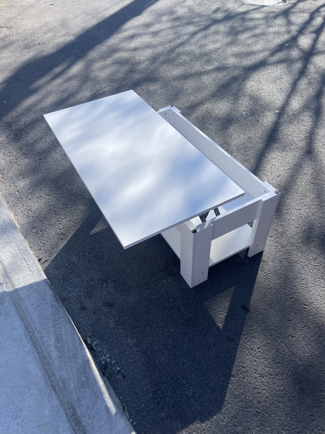 White Lift-Top Coffee Table with Storage - photo 3