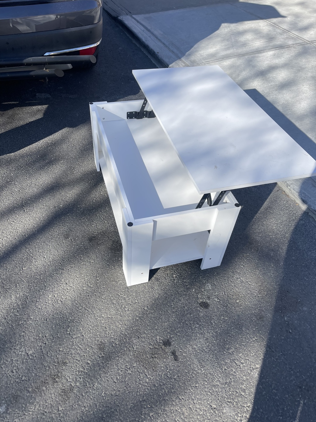 White Lift-Top Coffee Table with Storage - photo 4