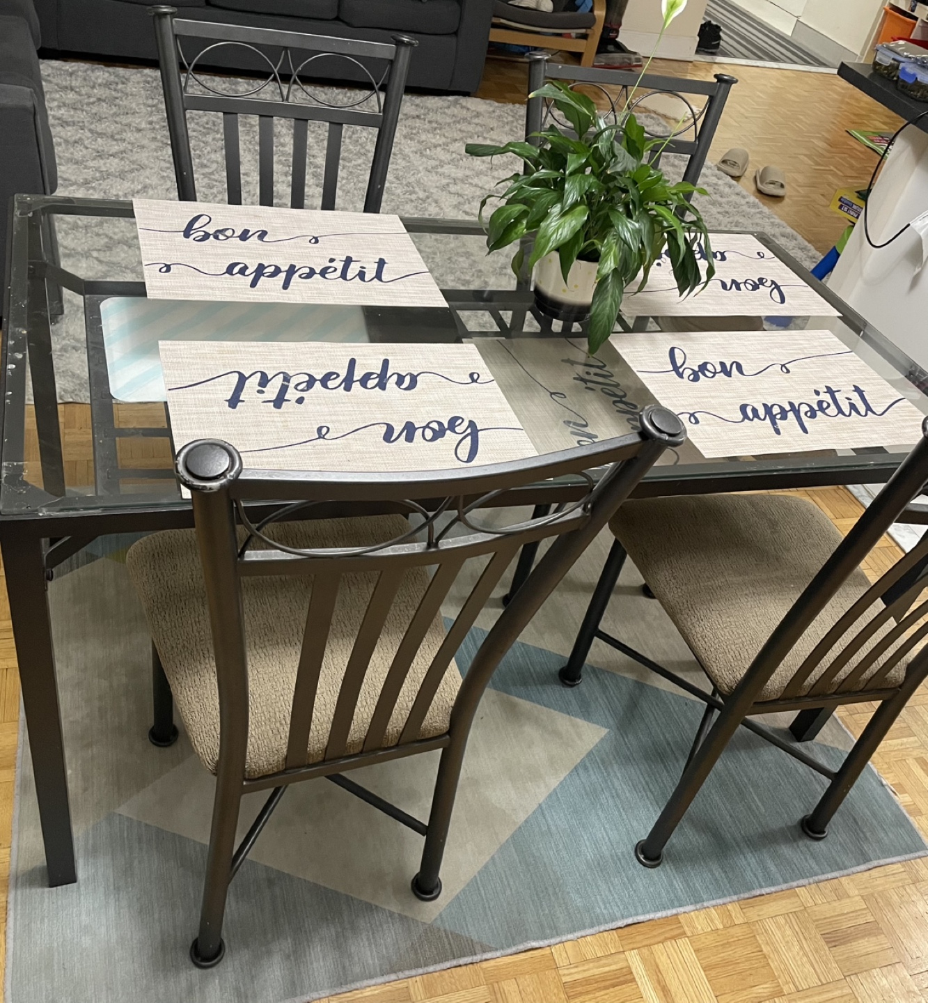 Glass-top Dining Table Set with 4 Chairs - photo 2