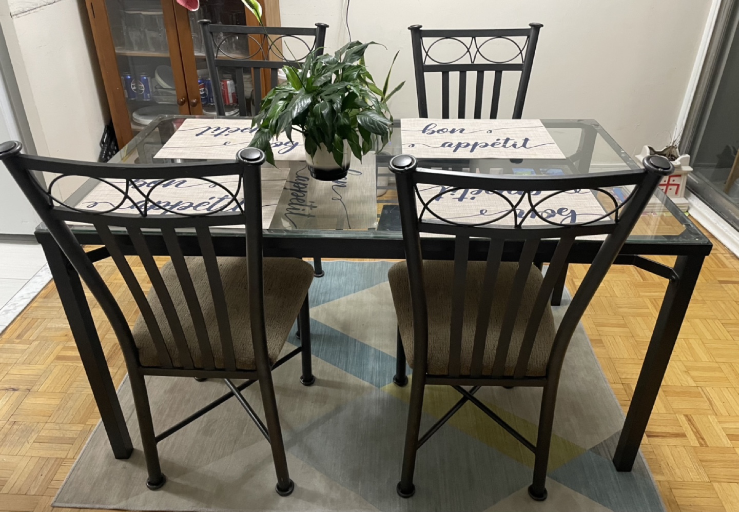 Glass-top Dining Table Set with 4 Chairs - photo 3