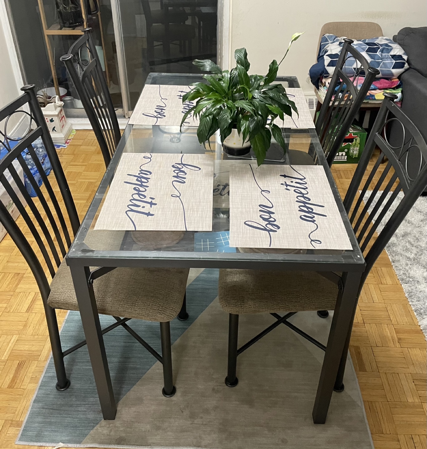 Glass-top Dining Table Set with 4 Chairs - photo 4