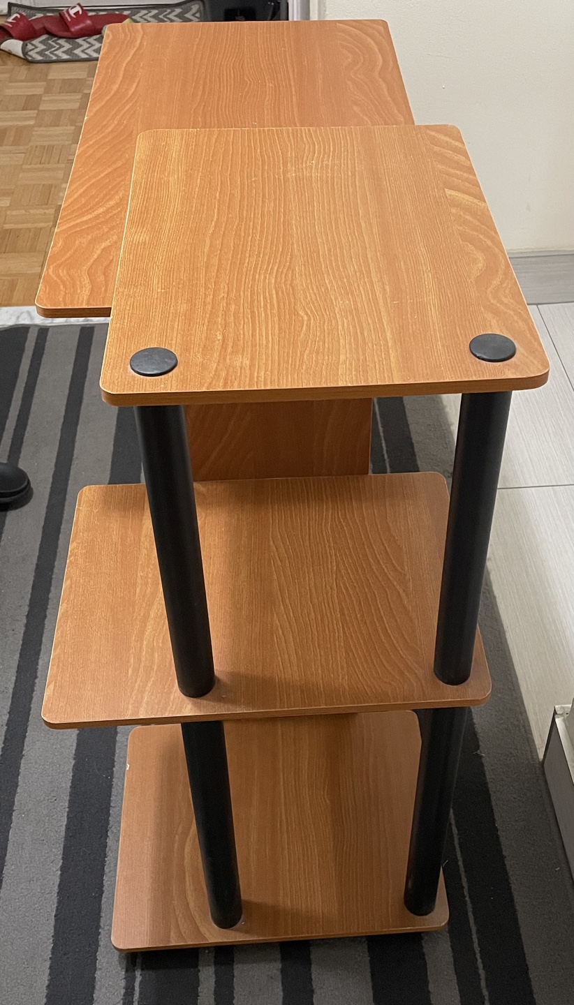 Small Wooden Computer Desk with Shelves