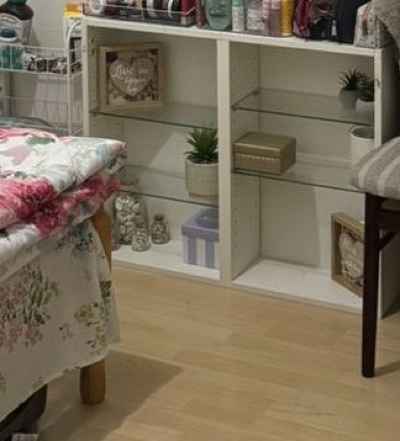 White Glass Shelving Unit