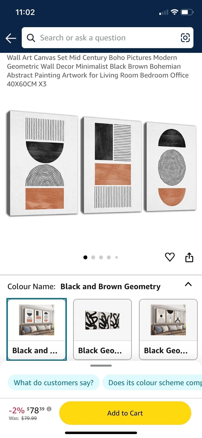 Set of 3 Abstract Geometric Wall Art Prints image indicator(6)