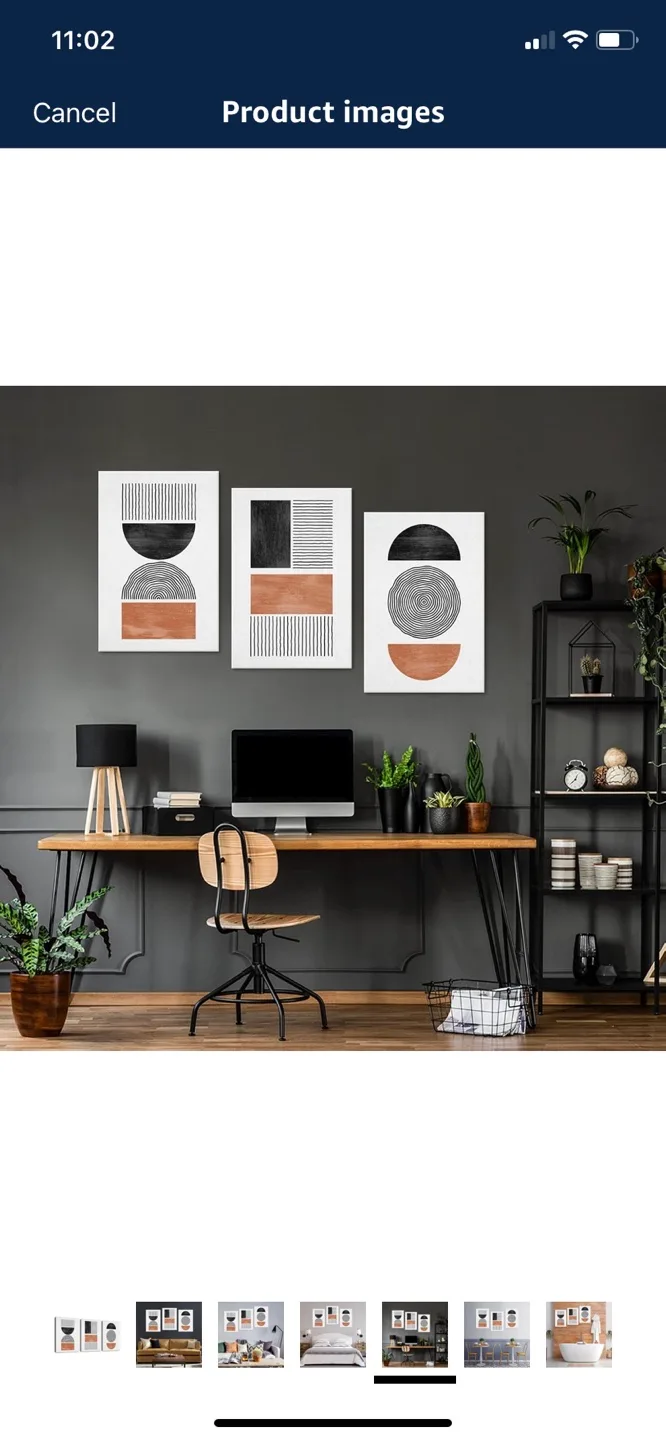 Set of 3 Abstract Geometric Wall Art Prints image indicator(5)