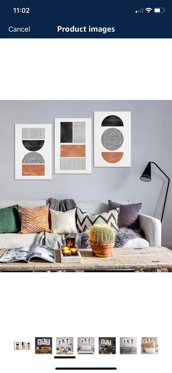 Set of 3 Abstract Geometric Wall Art Prints image indicator(7)