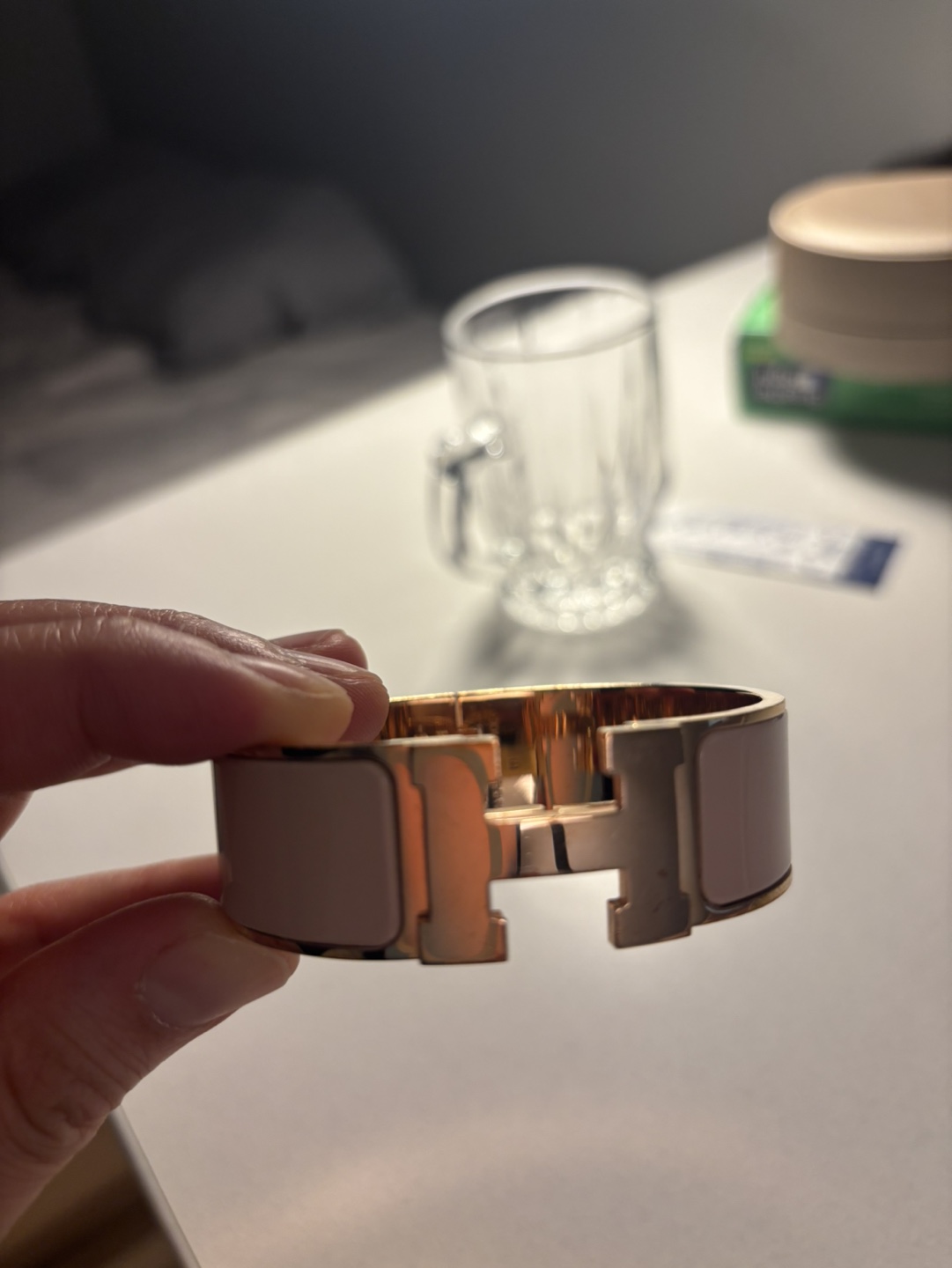 Hermes Clic H Bracelet - Rose Gold & Blush Pink