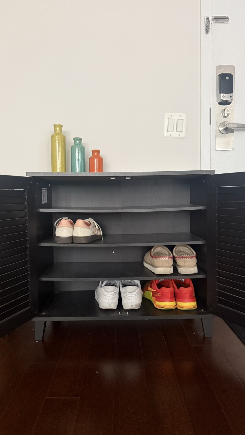 Dark Gray Shoe Cabinet with Shutter Doors - photo 2