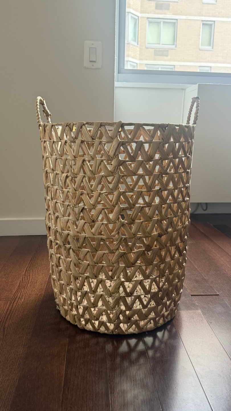 Large Woven Seagrass Basket with Handles