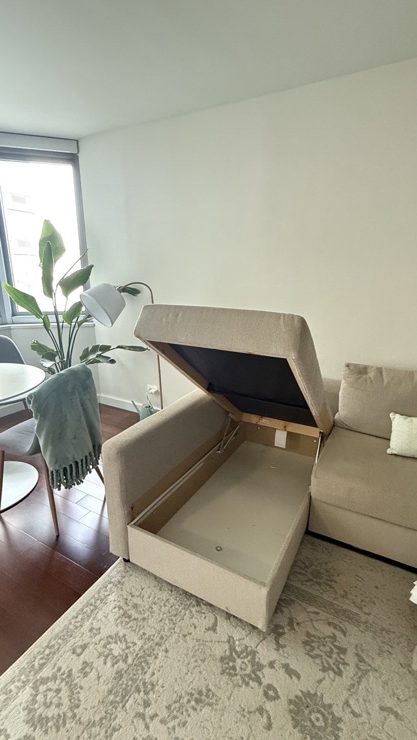 Beige Sectional Sofa Sleeper with storage - photo 3
