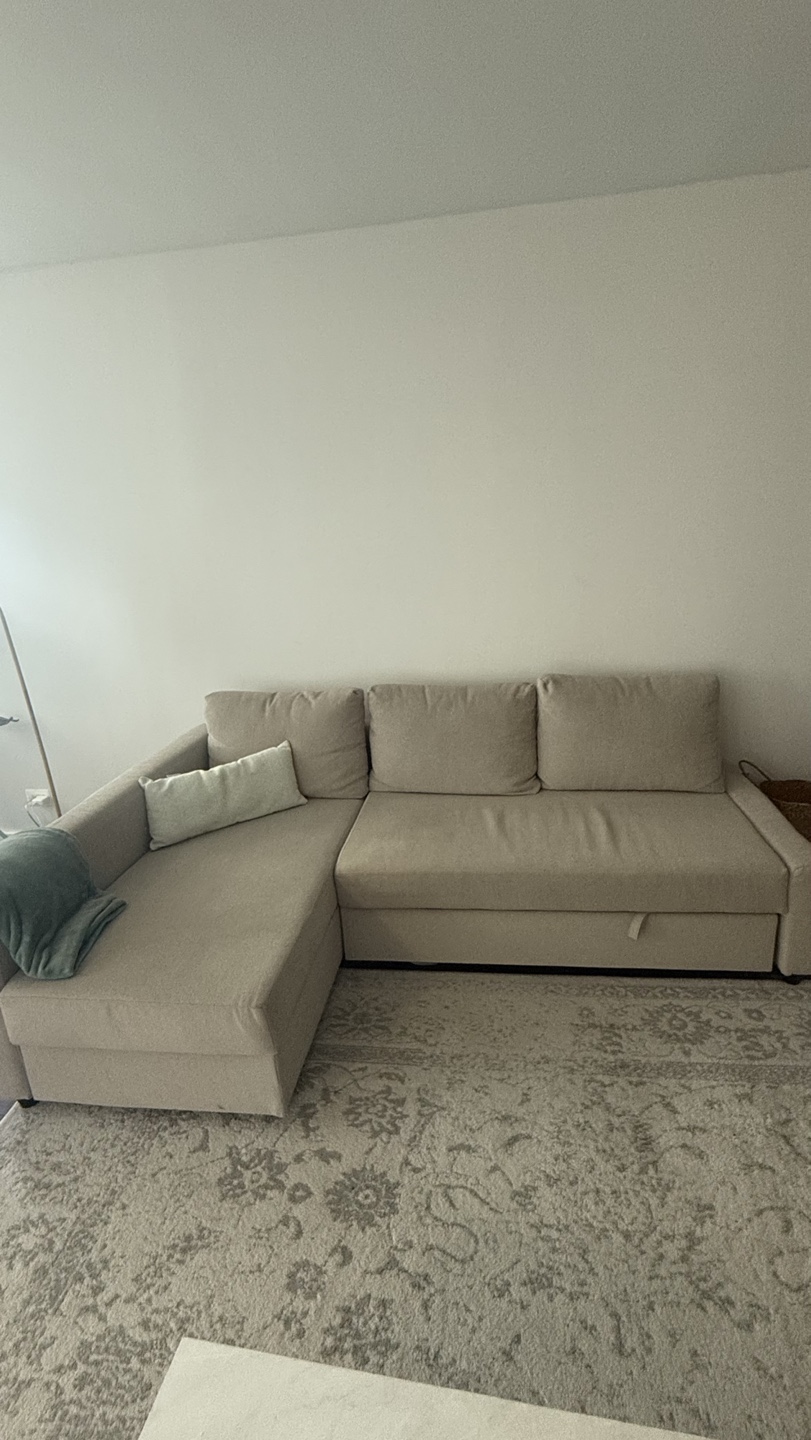 Beige Sectional Sofa Sleeper with storage - photo 2
