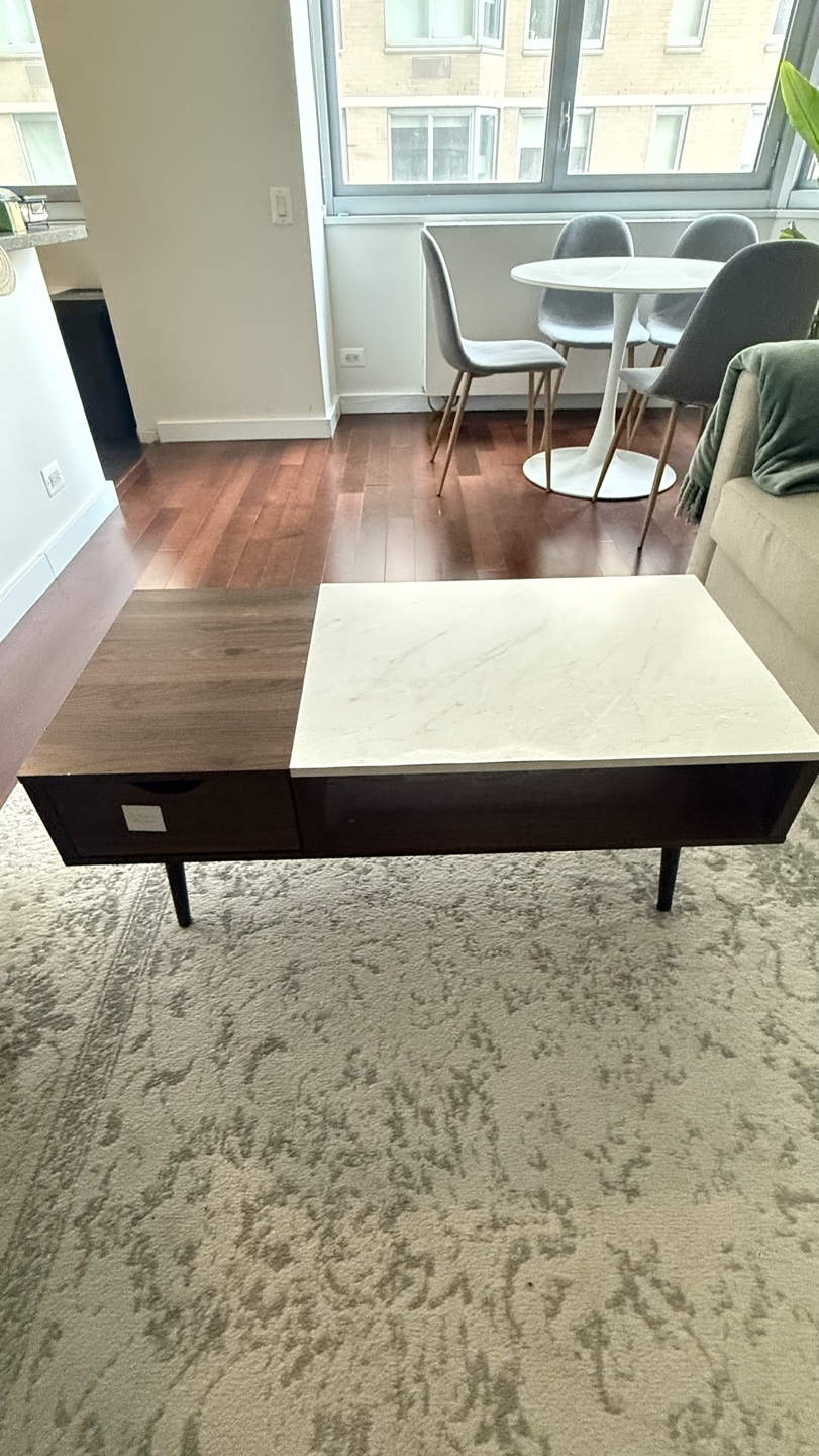 Mid-Century Modern Coffee Table with Marble Top