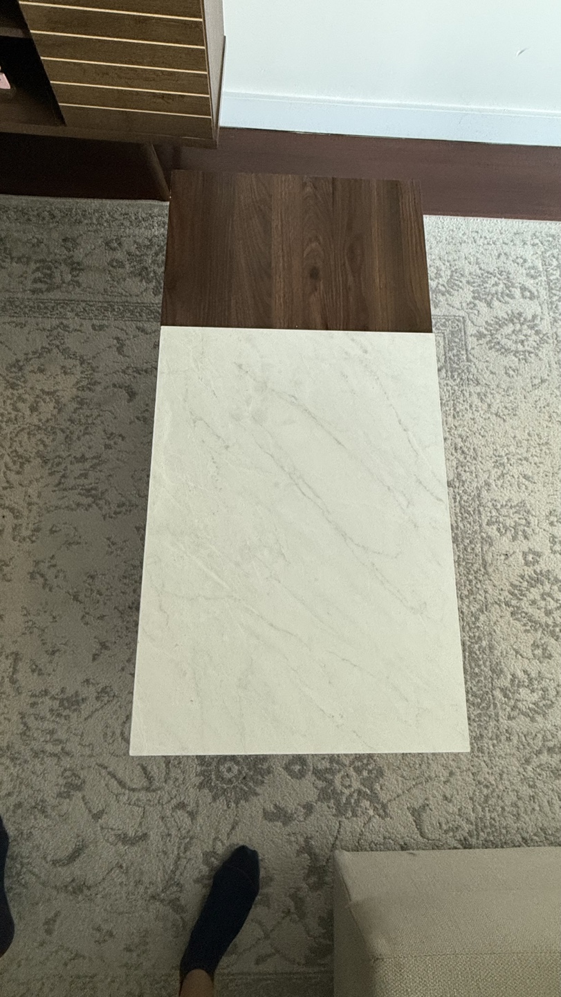 Mid-Century Modern Coffee Table with Marble Top - photo 2