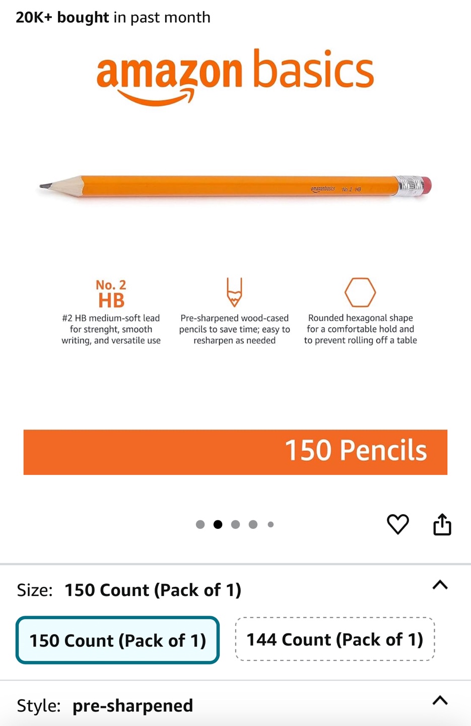 Amazon basics 150 count sharpened pencils - photo 5