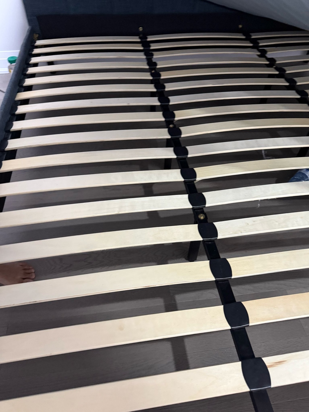 King Size Upholstered Bed Frame with Slatted Base