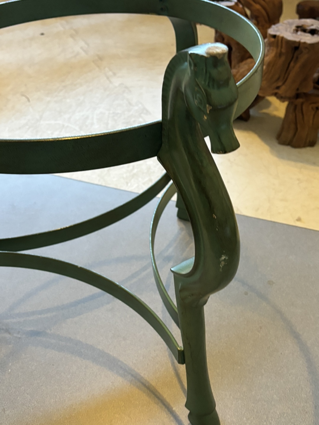 Vintage Green Metal Horse Head Coffee Table - photo 4