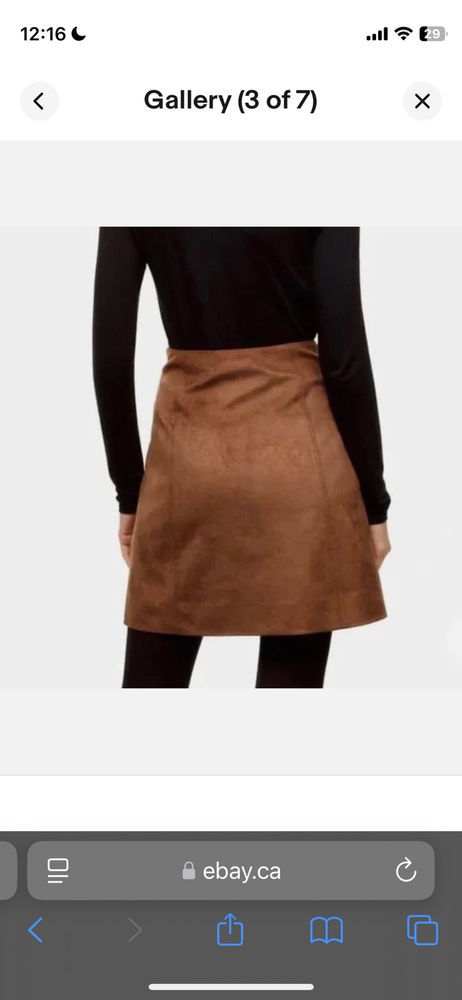 ARITZIA BABATON Modern Mini Skirt Dark Camel suede size 0 - photo 2