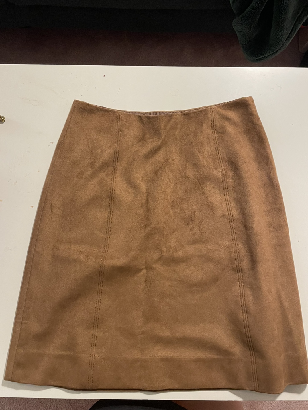 ARITZIA BABATON Modern Mini Skirt Dark Camel suede size 0 - photo 3