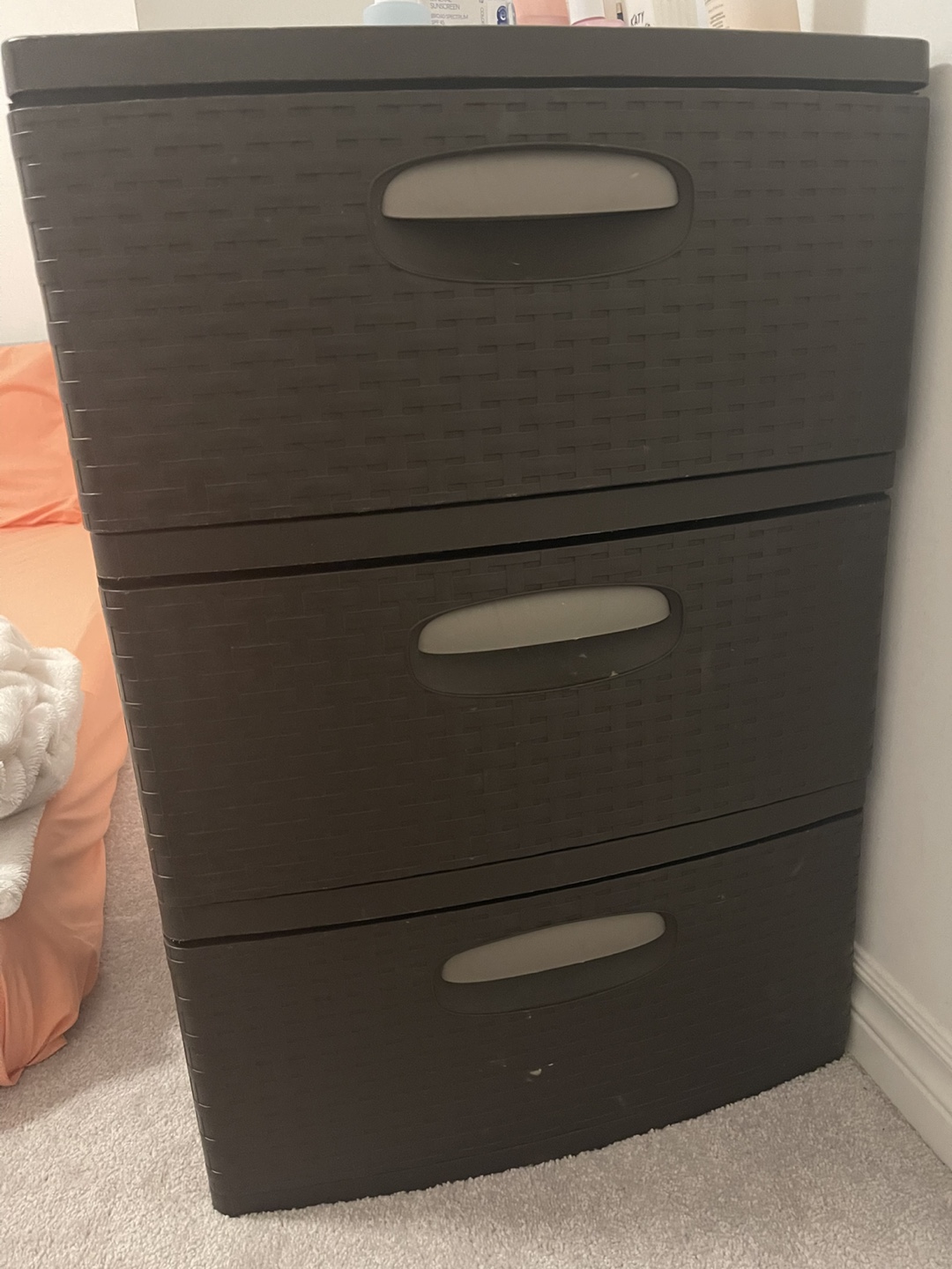Three-Drawer Plastic Storage Unit