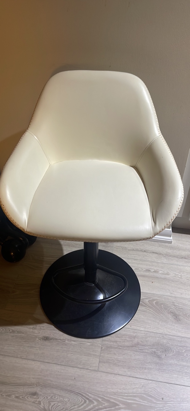 Off-White Swivel Bar Stool