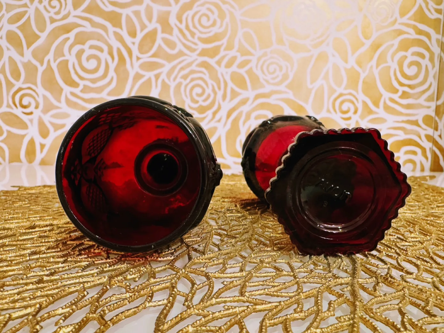 Avon 1876 Cape Cod Ruby Red Glass Goblets, Set of 2 image indicator(2)