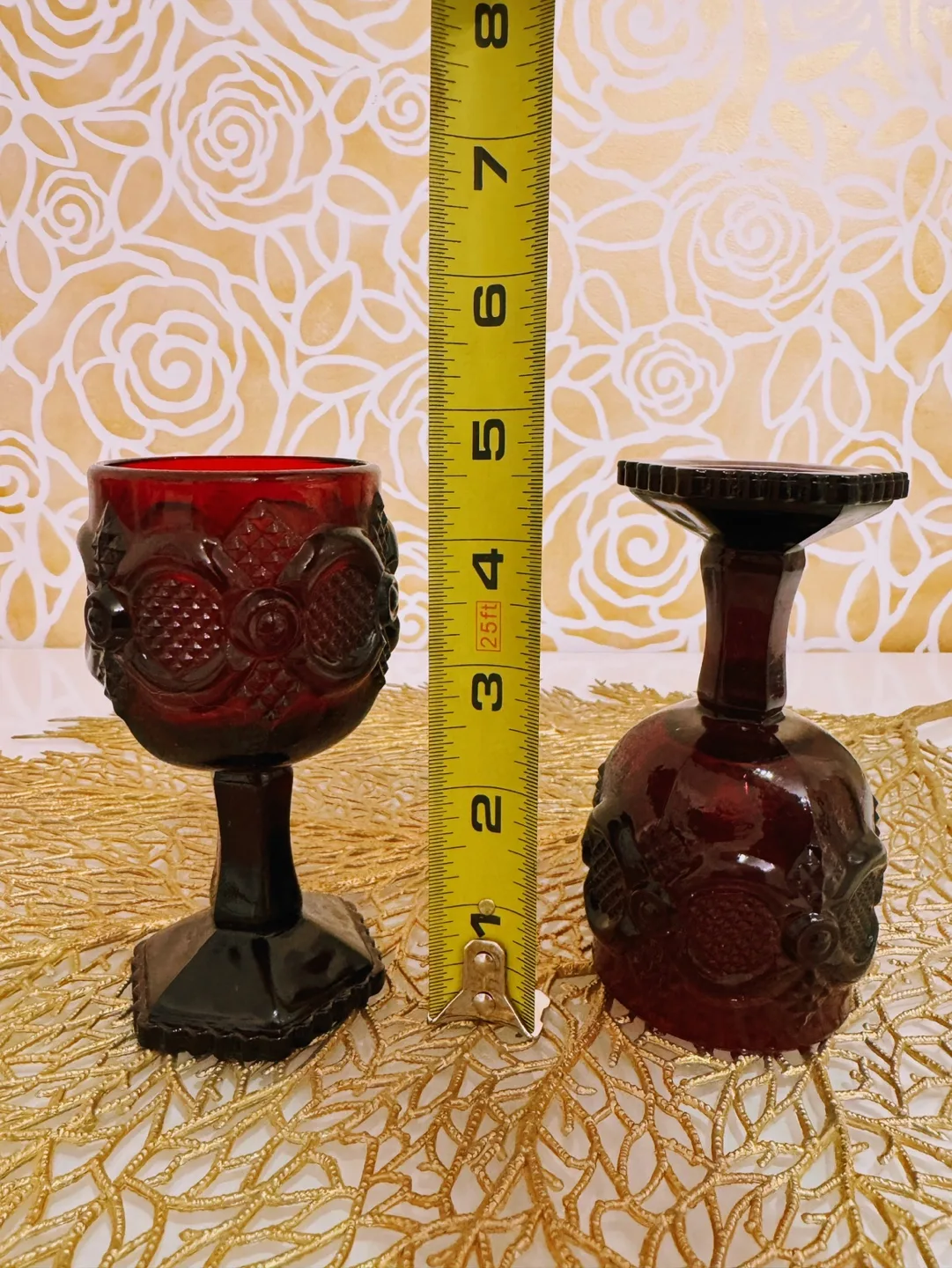 Avon 1876 Cape Cod Ruby Red Glass Goblets, Set of 2 image indicator(6)