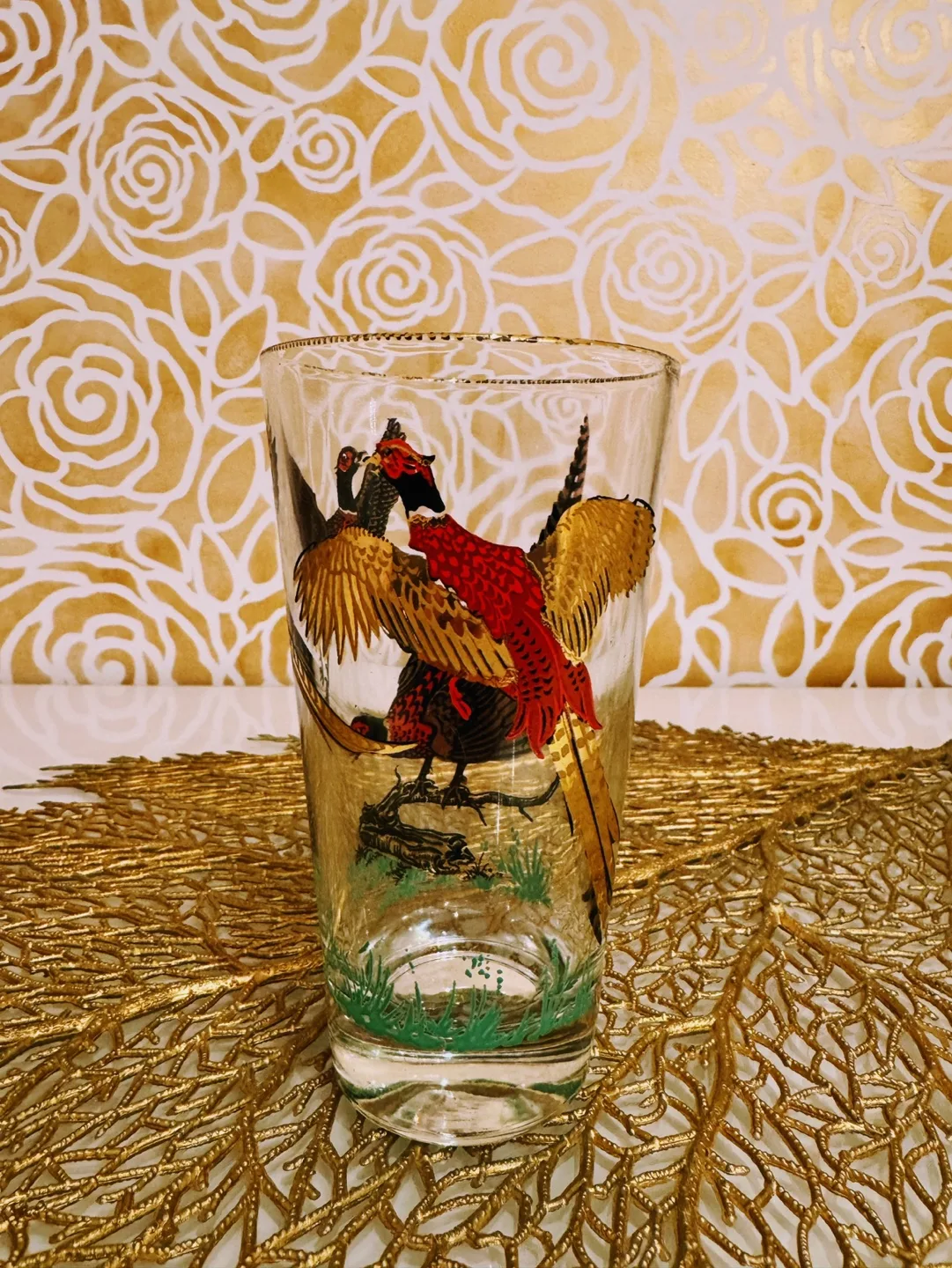 MIDCENTURY “GOLDEN PHEASANT” GLASSEWARES BY HAZEL ATLAS image indicator(9)