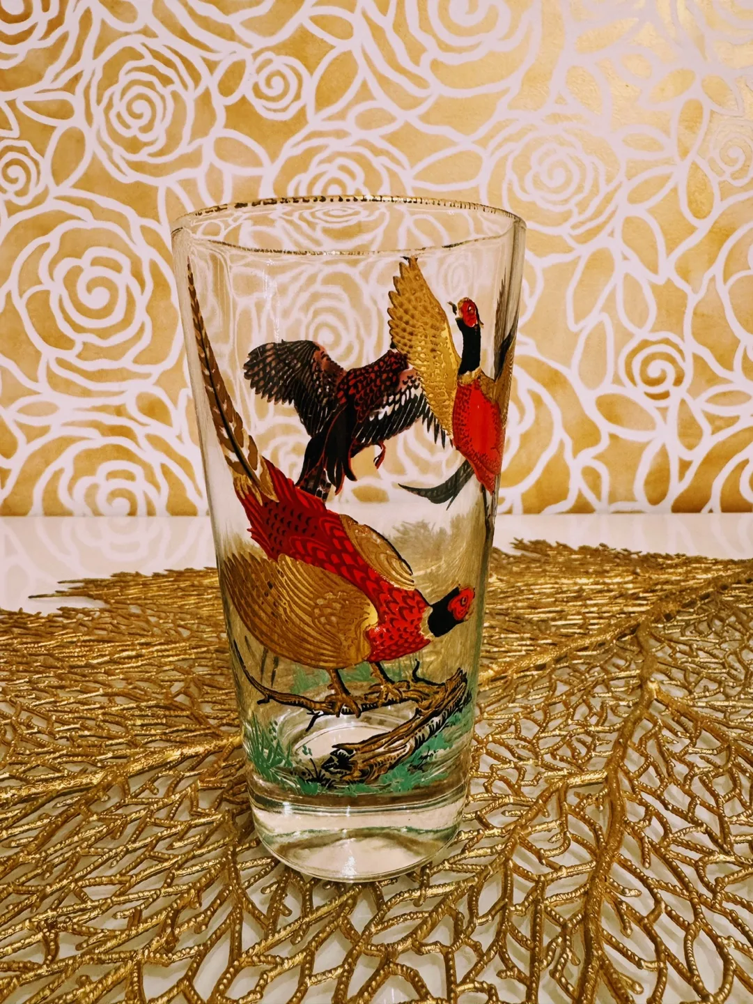 MIDCENTURY “GOLDEN PHEASANT” GLASSEWARES BY HAZEL ATLAS image indicator(8)