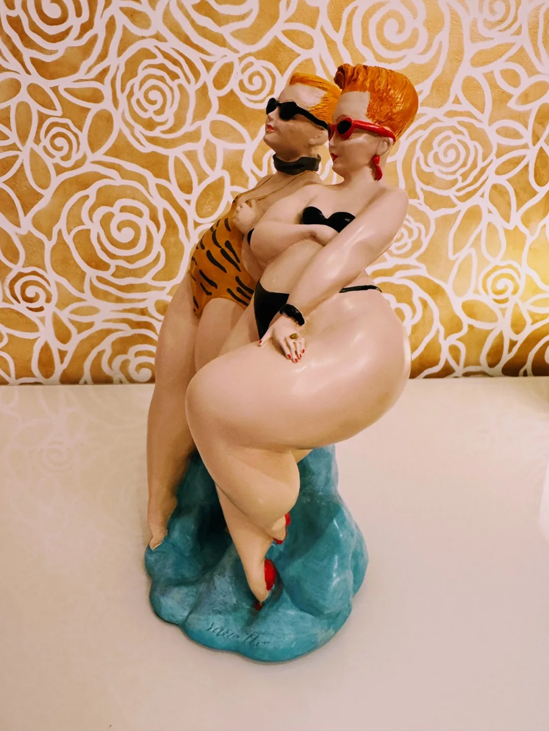 Emilio Casarotto Collectible Chubby Beach Couple, Signed. image indicator(2)