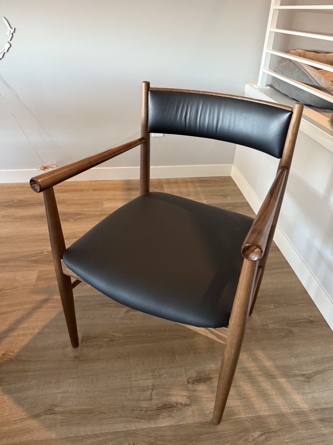 2 Leather Dining Chairs with Arms
