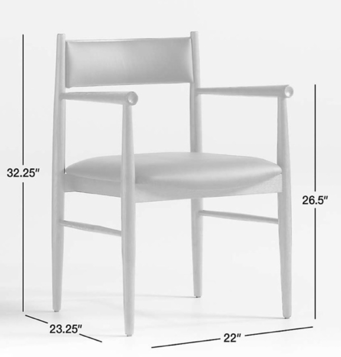 2 Leather Dining Chairs with Arms - photo 4