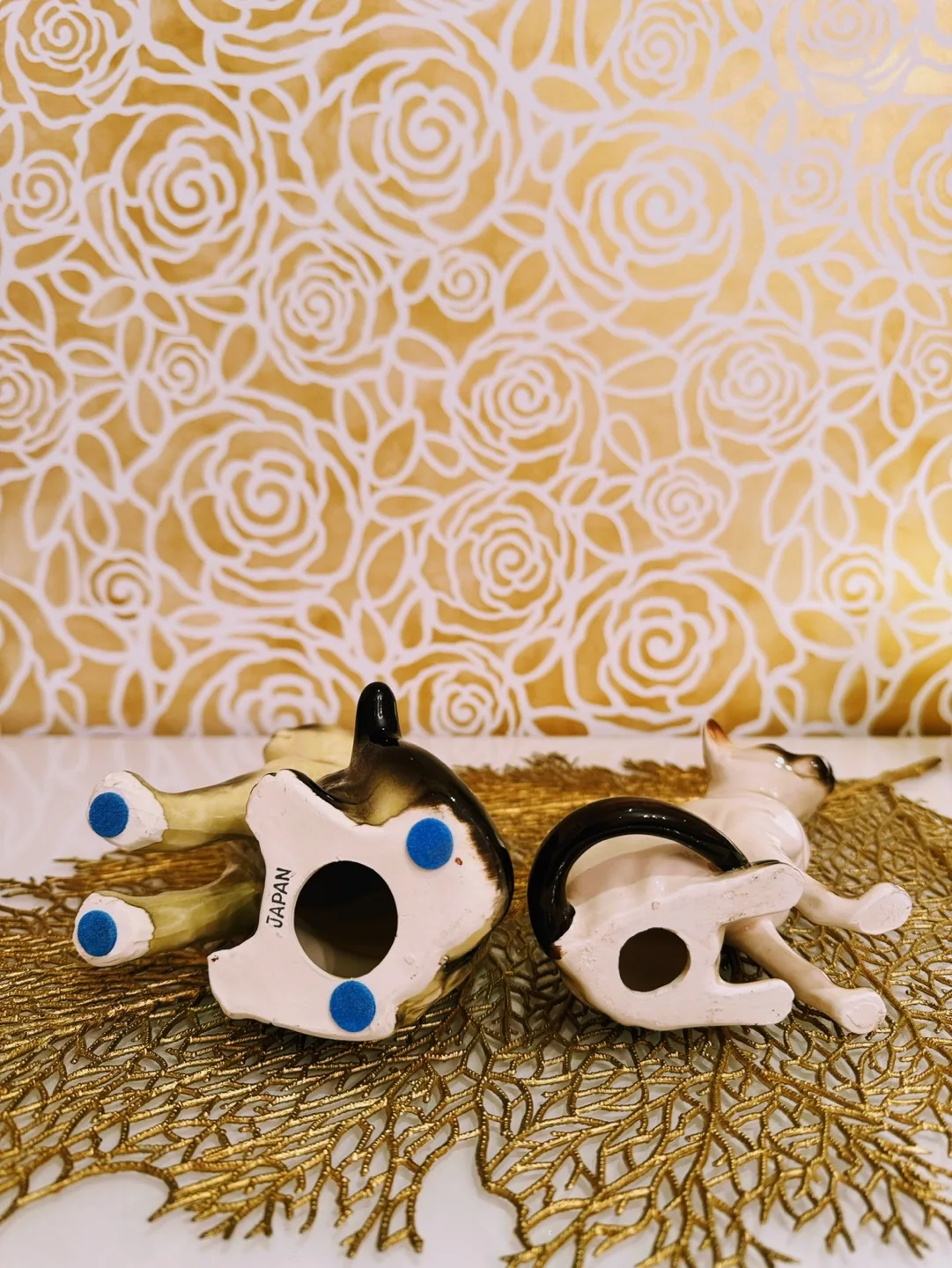 Vintage Japanese Porcelain Siamese Cat Figurines, Set of 2 image indicator(7)