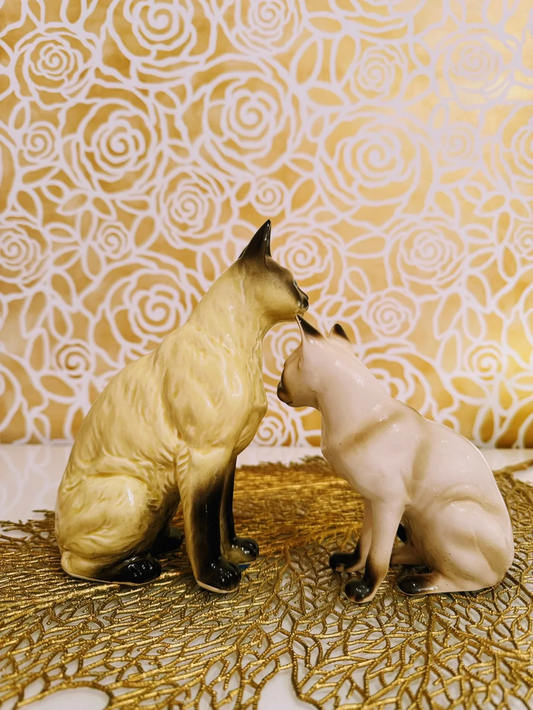 Vintage Japanese Porcelain Siamese Cat Figurines, Set of 2 image indicator(4)