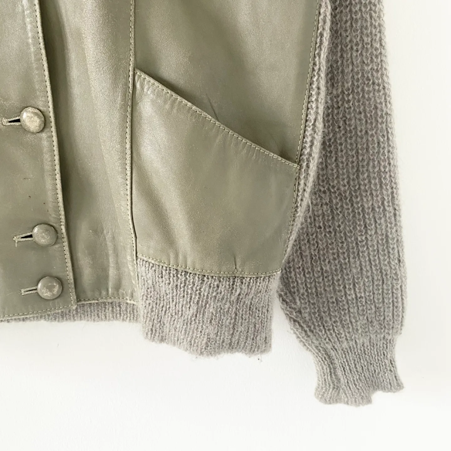 Vintage Leather and Mohair Jacket /Cardigan image indicator(4)