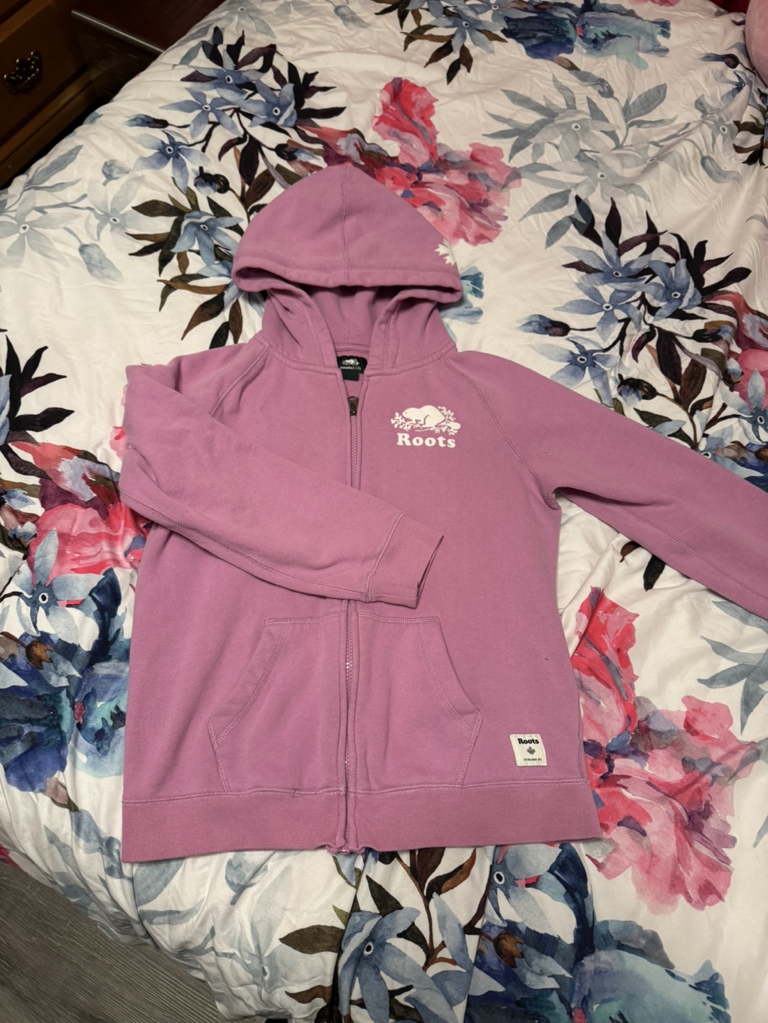Roots Pink Zip-Up Hoodie