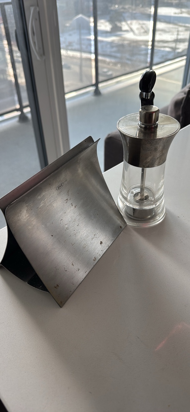 Stainless Steel Napkin Holder and pepper grinder