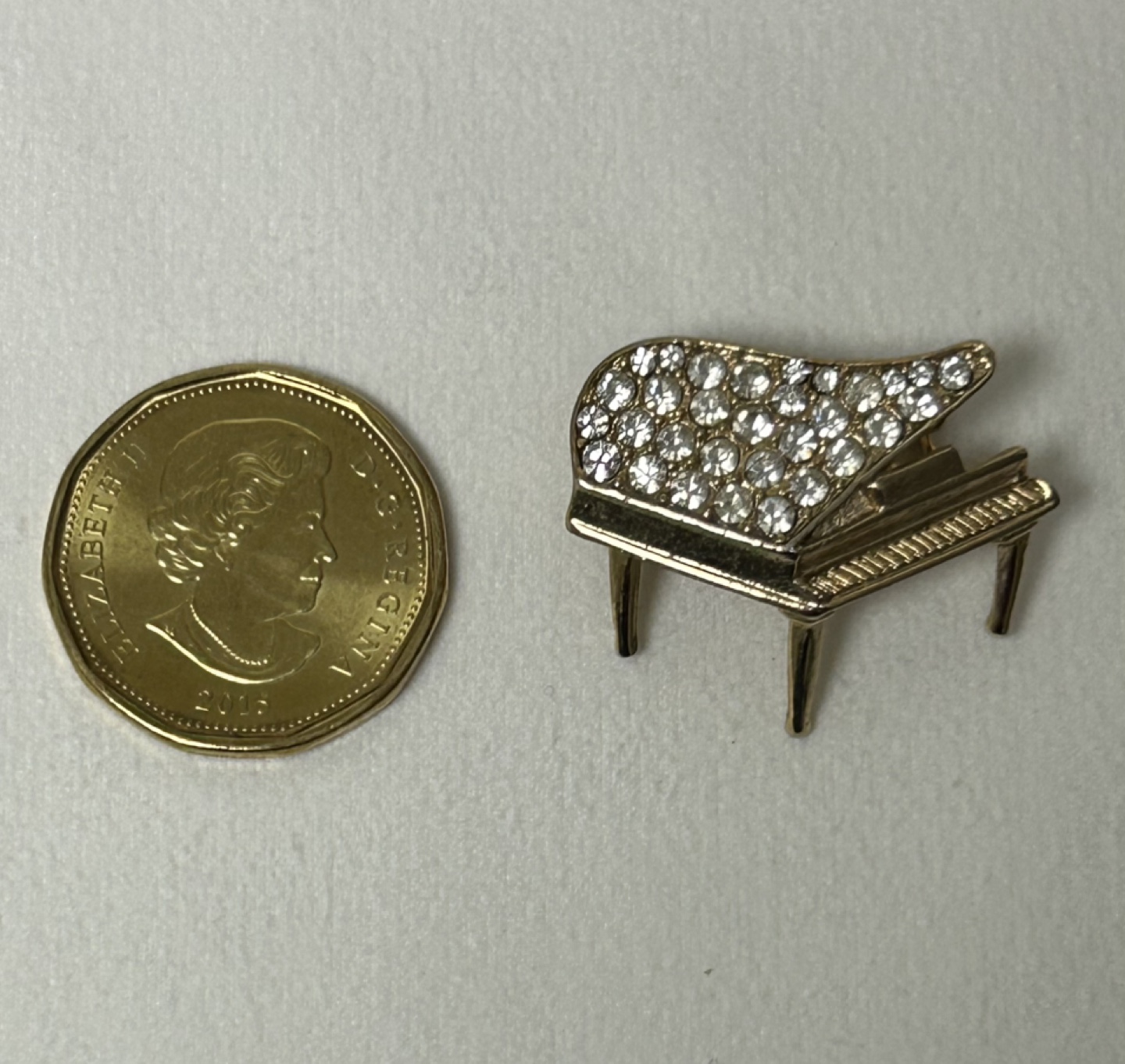Rhinestone Grand Piano Brooch Pin - photo 3