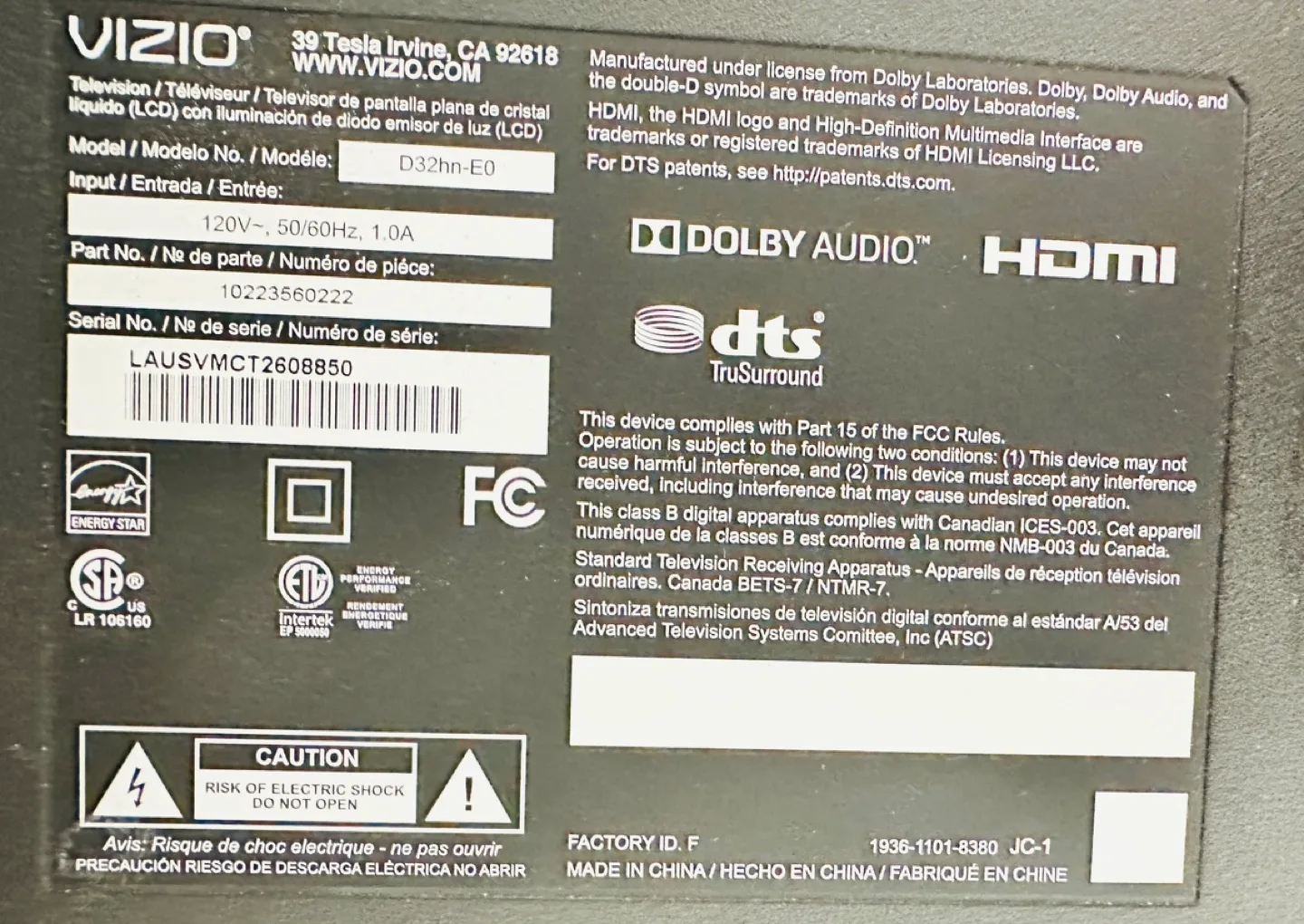 VIZIO 32 Inch D32hn-E0 LED HDTV image indicator(5)