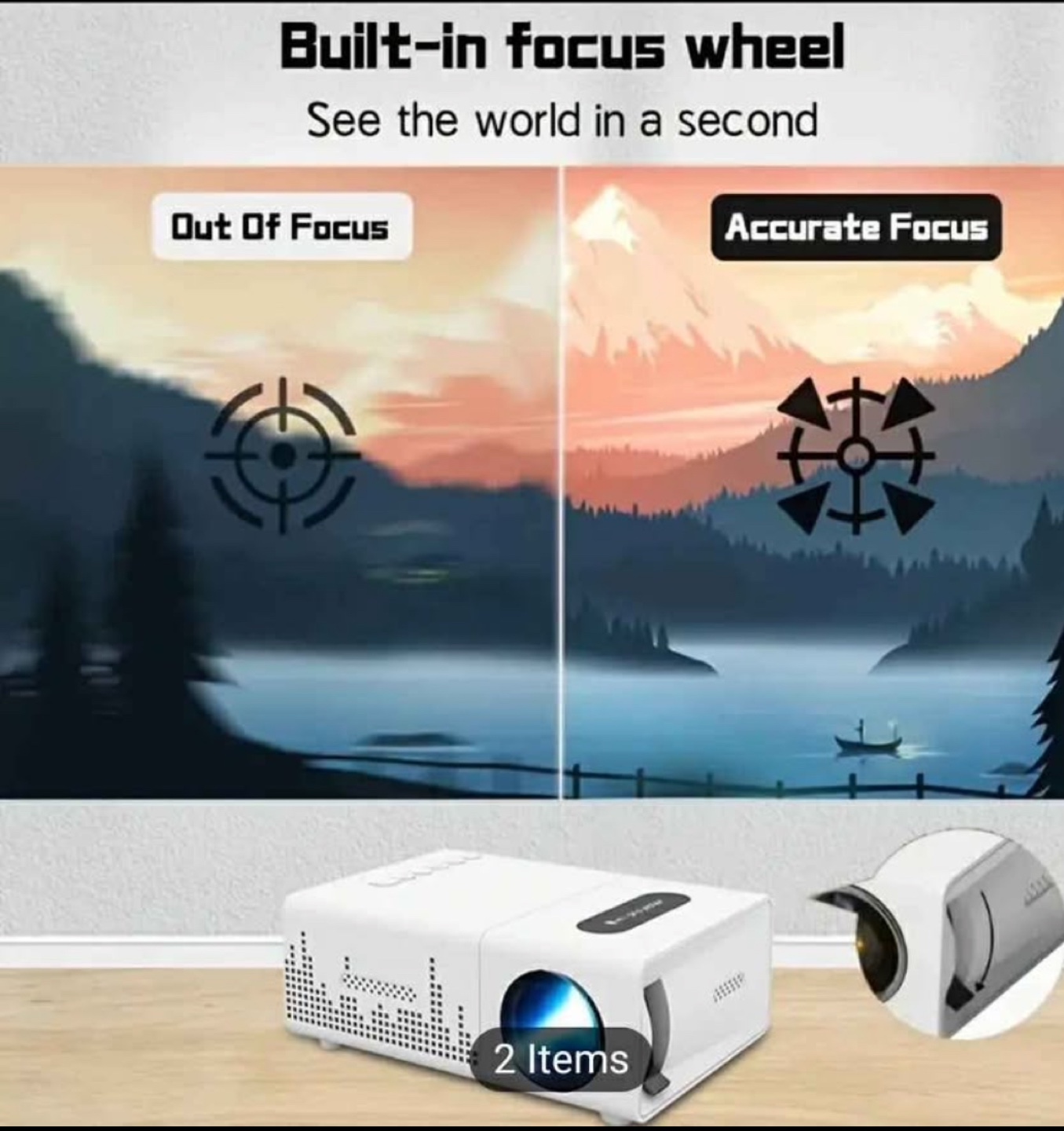 Mini LED Projector with Remote & Accessories - photo 3