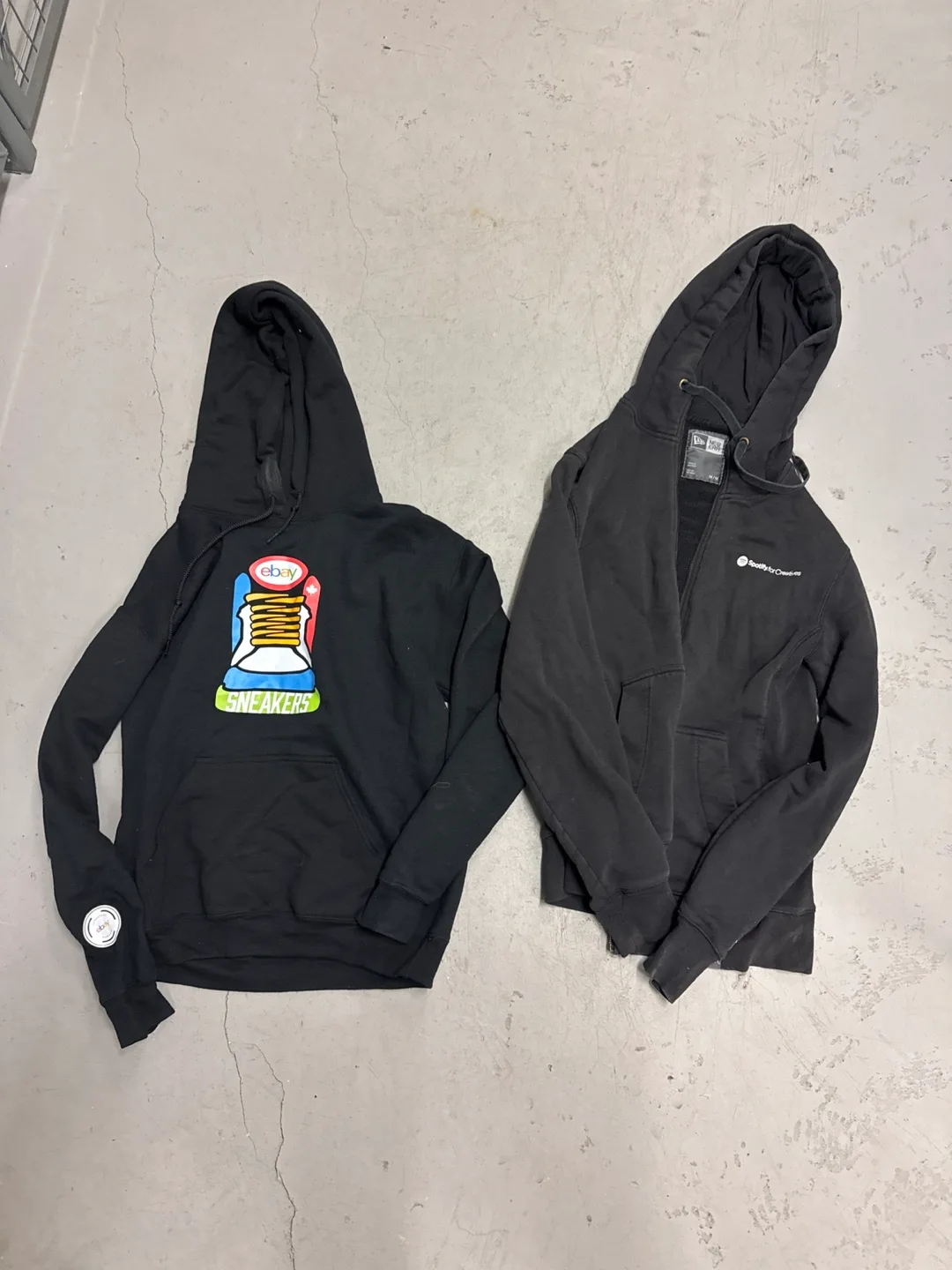 Two Black Hoodies - Size Small and Medium thumbnail