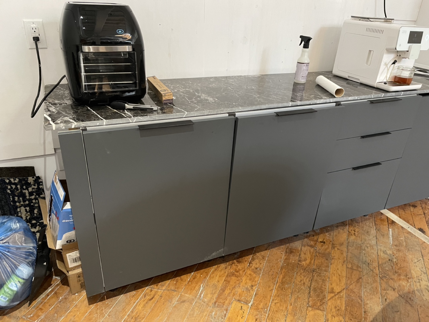 Modern Kitchen Island with Storage Drawers