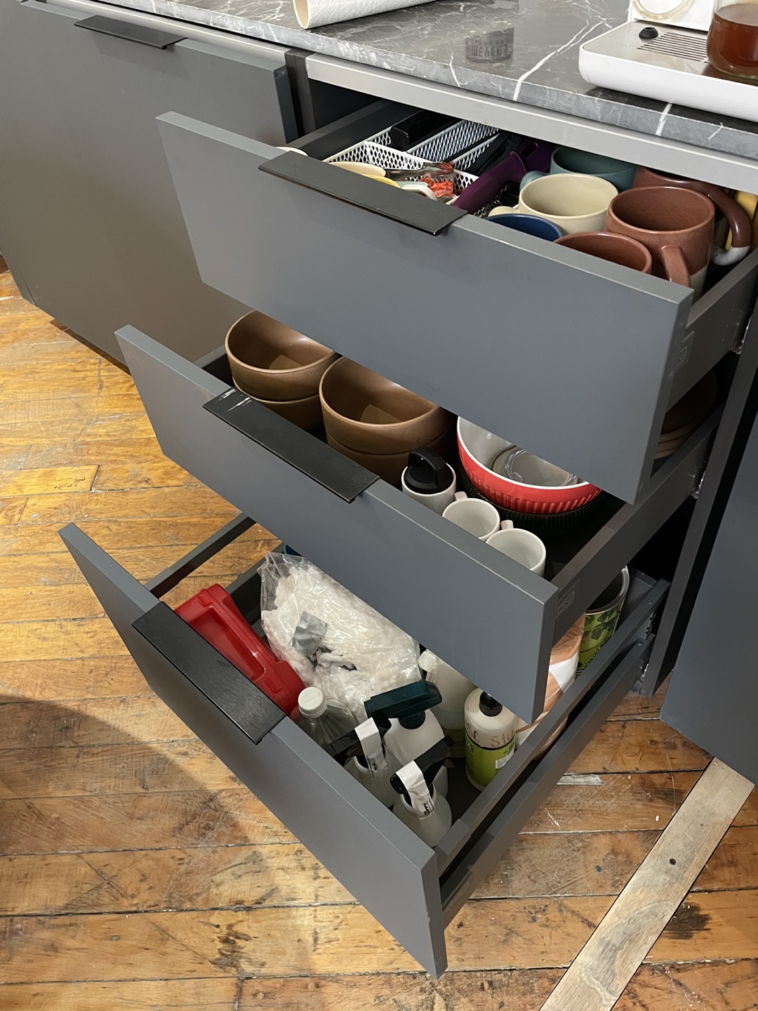 Modern Kitchen Island with Storage Drawers - photo 5