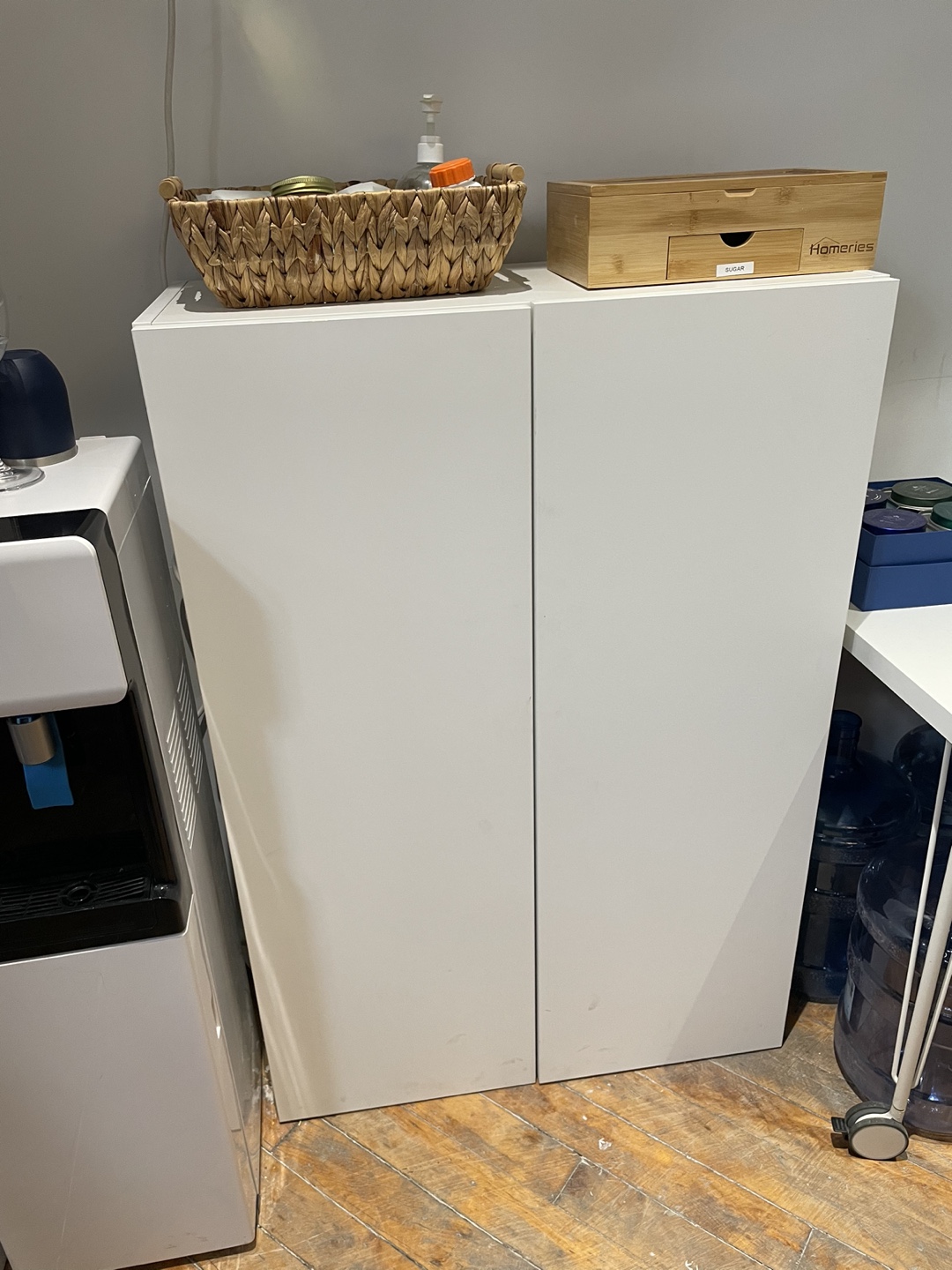 White Cabinet with Two Doors and Shelves