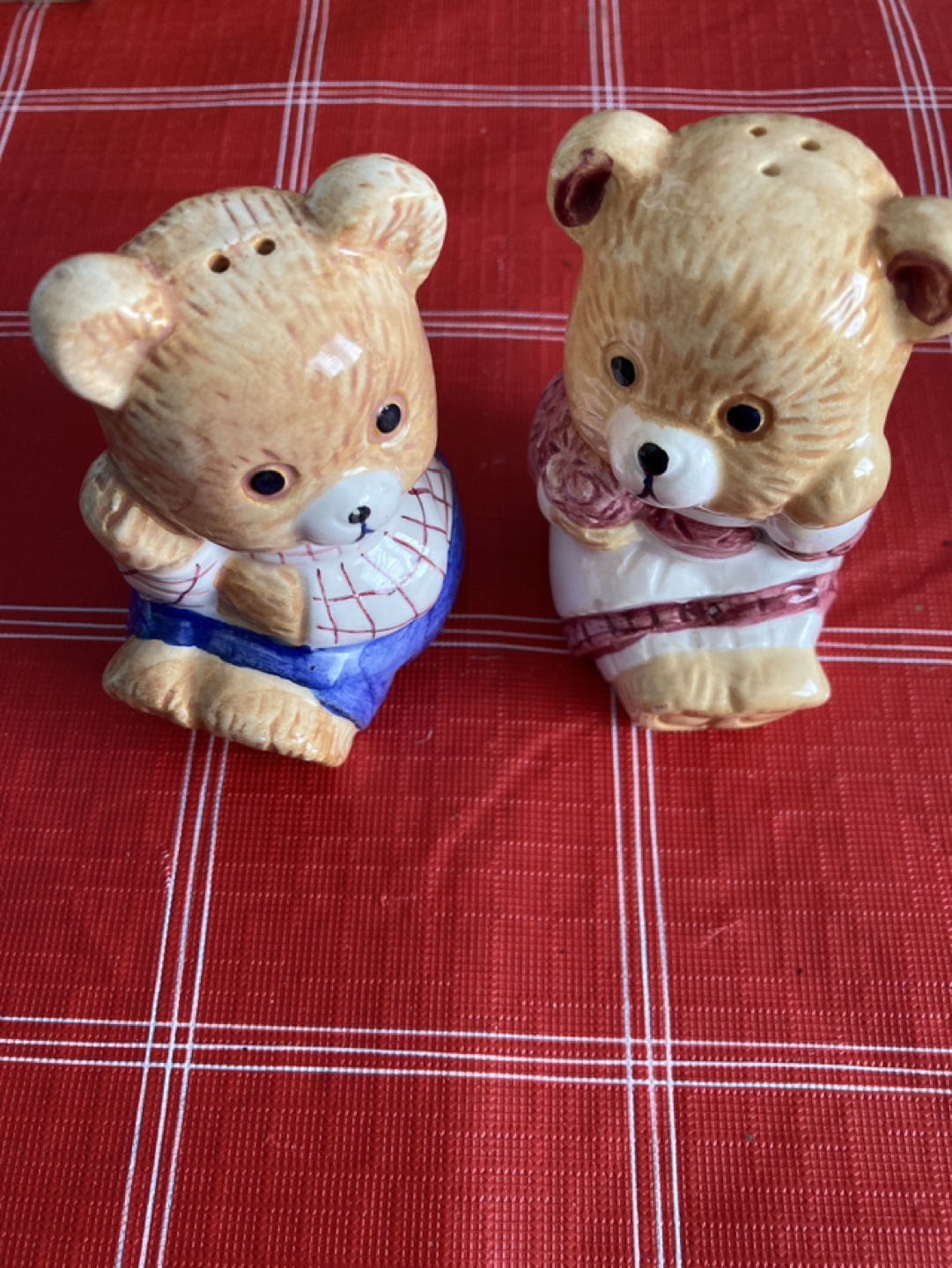 Vintage stamped Salt and Pepper shakers
