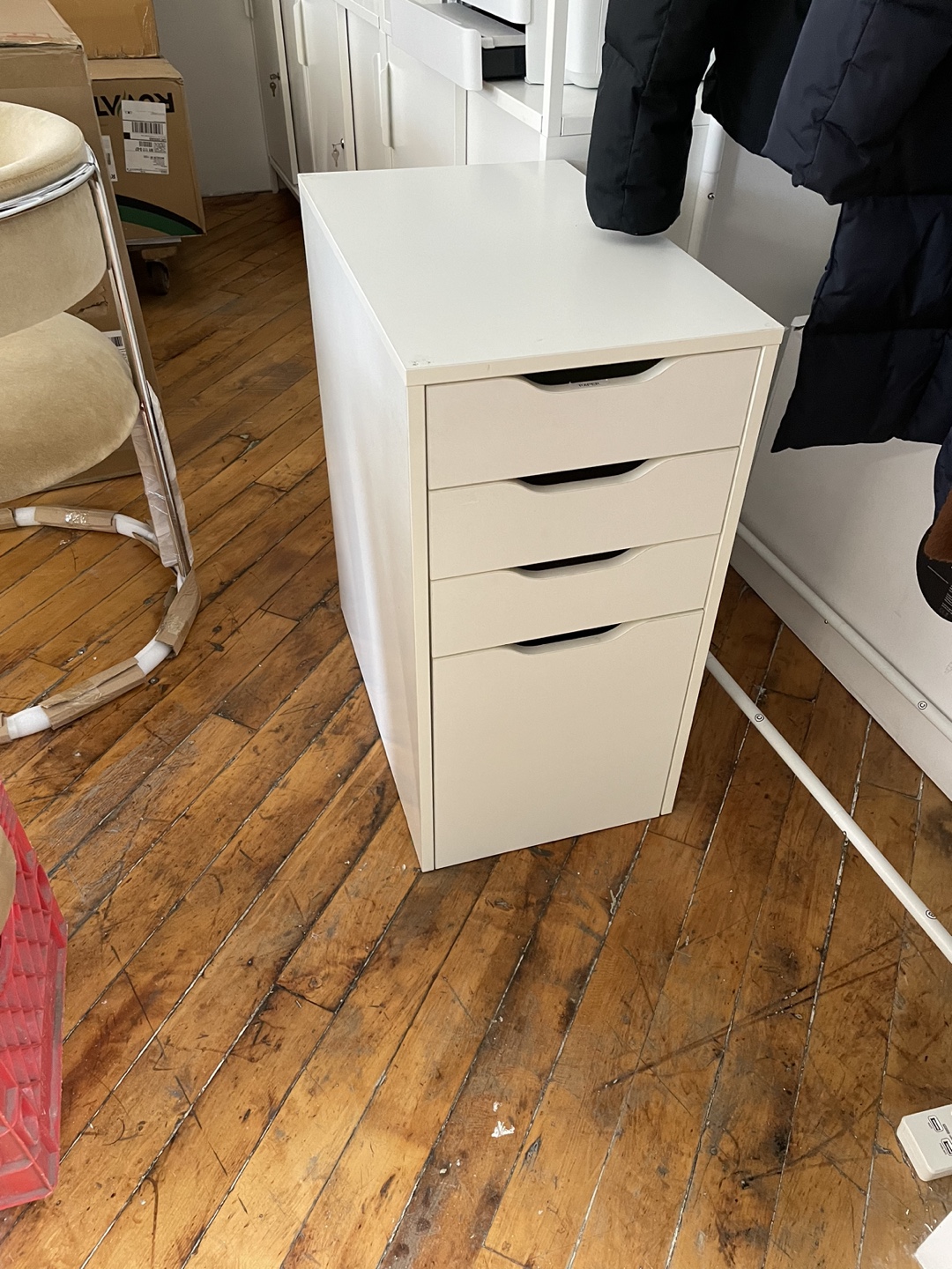 White 3-Drawer Mobile File Cabinet