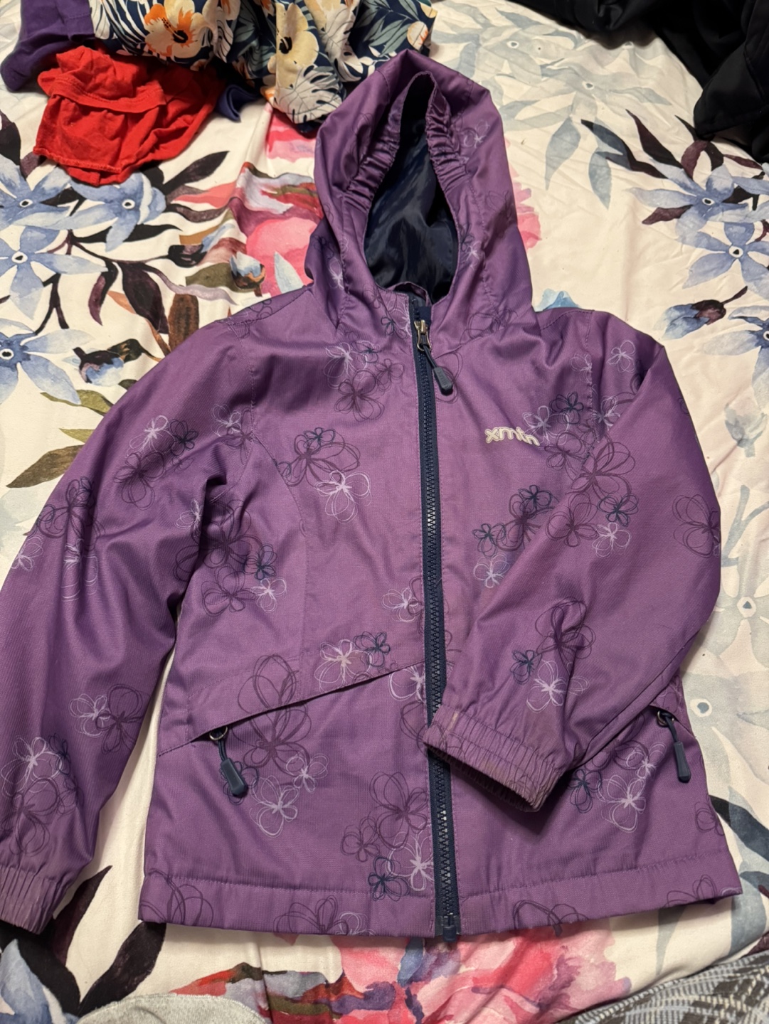 Purple Floral Girls' Jacket, Size 6