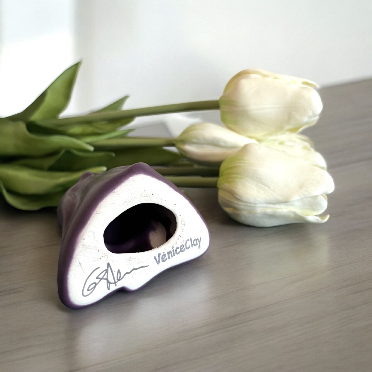 VeniceClay Purple Cat Figurine - photo 2