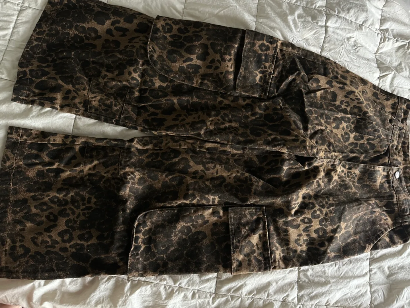 Brown Leopard Print Cargo Pants image indicator(4)