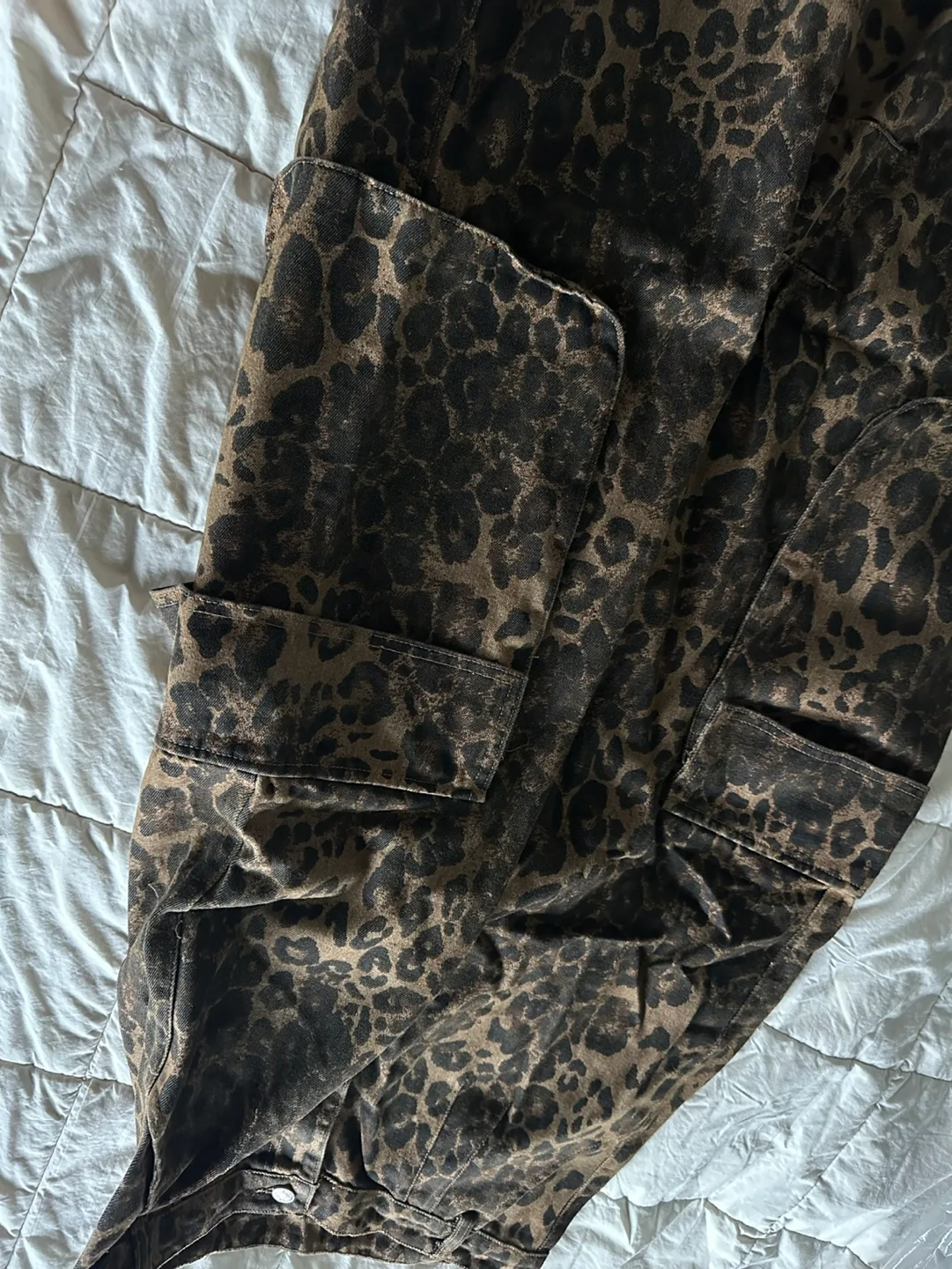 Brown Leopard Print Cargo Pants image indicator(2)