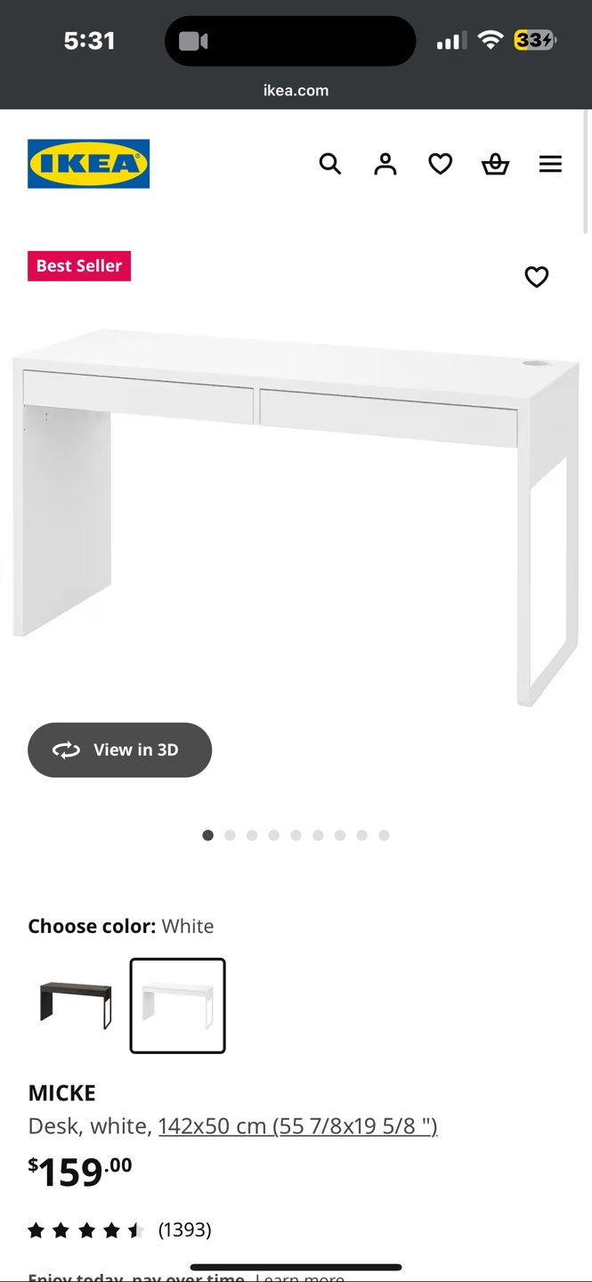 IKEA MICKE White Desk